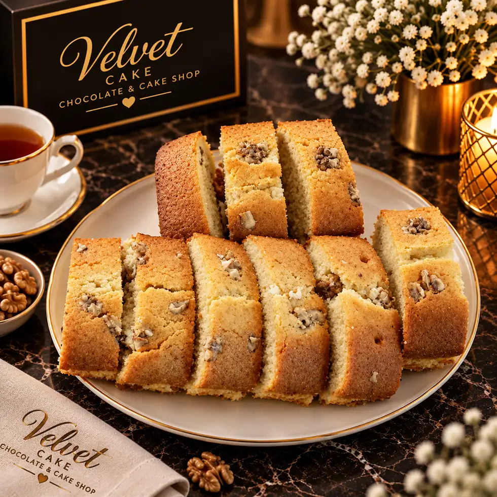 کیک صبحانه گردویی VELVET